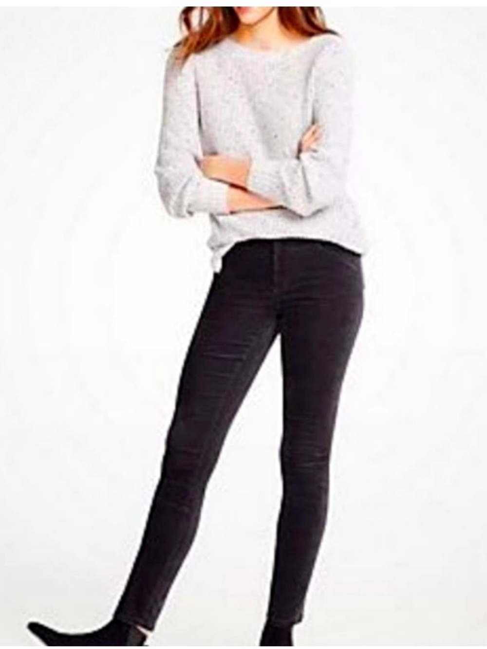 Ann Taylor Black Skinny Velvet Jeans